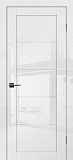 Межкомнатная дверь G-15 глянцевая, со стеклом сатинат светлый (белый глянец)