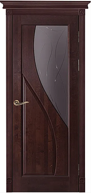 Даяна, 800х2000, остекленное, массив ольхи (махагон)