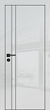 Межкомнатная дверь HGX-20 глянцевая, с черным молдингом, с черной кромкой ALU Black (глянец агат)