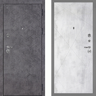 Дверь входная Тетра-126/PR-103, бетон темный/бетон