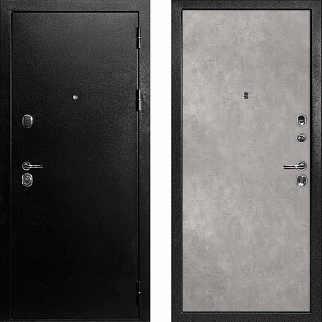 Дверь входная С-1/Гладкая панель ПВХ, металл 1.5 мм, 2 замка, титан/бетон