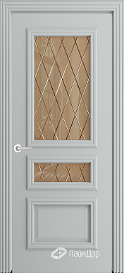 Межкомнатная дверь ДО Агата, стекло Лондон (эмаль серая)