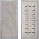 Дверь входная Лофт, бетон светлый/183 белая сосна