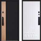 Дверь входная с электронным замком Легион, черная шагрень/белый