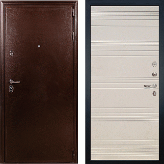 Дверь входная Цезарь-63, медный антик/дуб фактурный крем