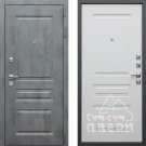 Дверь входная Соло бетон, бетон темный/белый матовый