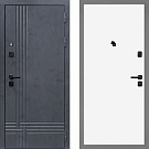 Дверь входная Скандинавия, бетон антрацит/белый матовый