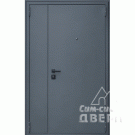Дверь входная двустворчатая Байкал, букле графит/бетон светлый