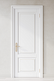 Межкомнатная дверь Империал-1, массив бука, эмаль белая с патиной