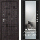 Дверь входная с зеркалом Нона-36/PR-71Z, металл 1.5 мм, 2 замка KALE, горький шоколад/венге