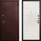 Дверь входная С-2/Панель шпон Комбо-01, металл 1.5 мм, 2 замка, орех премиум/ясень бьянко