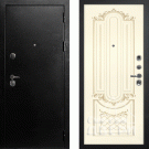 Дверь входная С-1/Панель эмаль Смальта-13, металл 1.5 мм, 2 замка, титан/слоновая кость Ral 1013, патина золото