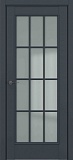 Межкомнатная дверь Неаполь-S, дверь со стеклом Английская решетка (матовый графит премьер)