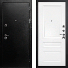 Дверь входная С-1/Панель эмаль Смальта-06, металл 1.5 мм, 2 замка, титан/белый Ral 9003