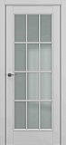 Межкомнатная дверь Неаполь-S, дверь со стеклом Английская решетка (матовый серый)