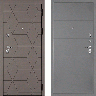 Дверь входная Тетра-181/PR-35, коричнево-серый/серый