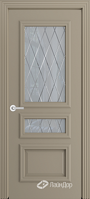 Межкомнатная дверь ДО Агата, стекло Лондон (эмаль мокко)