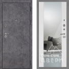 Дверь входная Тетра-126/PR-71Z с зеркалом, бетон темный/белый