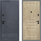 Дверь входная Скандинавия/Версаль-2, бетон антрацит/дуб песочный