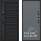 Дверь входная с черной ручкой Галактика-173/Гладкая панель ПВХ, 2 замка, черный/графит