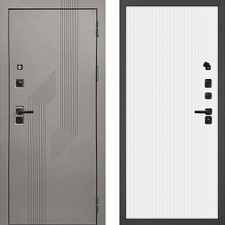 Дверь входная Грей, коричнево-серый/белый