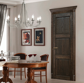Империал-15, массив дуба, дверь глухая (шоколад)