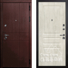 Дверь входная С-2/Панель экошпон Версаль-2, металл 1.5 мм, 2 замка, орех премиум/дуб седой