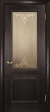 Межкомнатная дверь ДО Фрейм-02, контурный витраж золото (дуб патинированный)