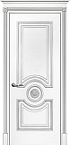 Межкомнатная дверь ДГ Смальта 18 (белый RAL9003, патина серебро)