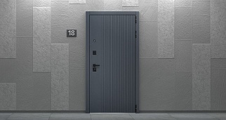 Дверь входная Вертикаль-1, графит/капучино