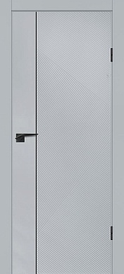 Межкомнатная дверь Смальта-49, с молдингом (эмаль светло-серая Ral 7047)
