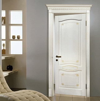 Империал-12, массив дуба, дверь глухая (беленый дуб)