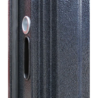 Дверь входная Техно Бетон с зеркалом, букле графит/бетон светлый