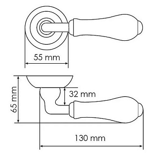 Ручка Morelli UMBERTO MH-41-Classic OMS/GR (старое мат. серебро/серый)