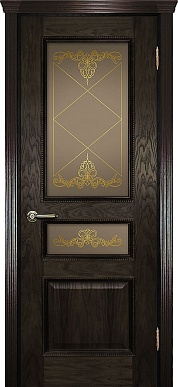 ДО Фрейм-03, контурный витраж золото (дуб патинированный)