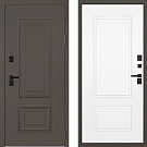 Дверь входная с терморазрывом Конкорд, муар коричневый/белый