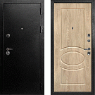 Дверь входная С-1/Панель экошпон Сиена-1, металл 1.5 мм, 2 замка, титан/дуб песочный