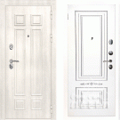 Дверь входная Гера-2/Панель эмаль Смальта-04, металл 1.5 мм, 2 замка KALE, дуб Филадельфия крем/белый Ral9003, патина серебро