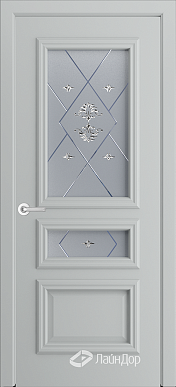 Межкомнатная дверь ДО Агата, стекло Прима (эмаль серая)