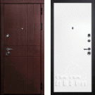 Дверь входная С-2/Гладкая панель ПВХ, металл 1.5 мм, 2 замка, орех премиум/белый