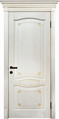 Империал-12, массив дуба, дверь глухая (беленый дуб)