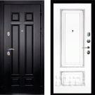 Дверь входная Гера-2/Панель эмаль Смальта-08, металл 1.5 мм, 2 замка KALE, венге/белый Ral9003, патина серебро