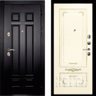 Дверь входная Гера-2/Панель эмаль Смальта-09, металл 1.5 мм, 2 замка KALE, венге/слоновая кость Ral1013, патина золото
