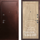 Дверь входная С-3/Панель экошпон Сиена-1, металл 1.5 мм, 2 замка, медный антик/дуб песочный