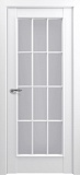 Межкомнатная дверь Неаполь-S, дверь со стеклом Английская решетка (матовый белый)