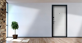 Дверь входная Модерн, антик серебро/акация светлая поперечная