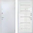 Дверь входная Премиум Сноу, шагрень белая/СБ-14 белый глянец