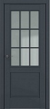 Межкомнатная дверь Венеция-S АК, дверь со стеклом Английская решетка (матовый графит премьер)