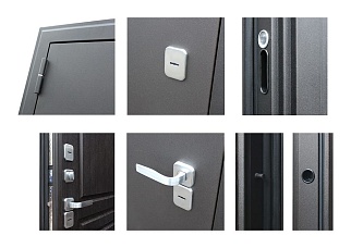 Дверь входная с терморазрывом Айсберг, муар коричневый/венге