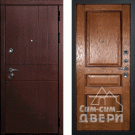 Дверь входная Евро-2/Фрейм-03, орех премиум/дуб